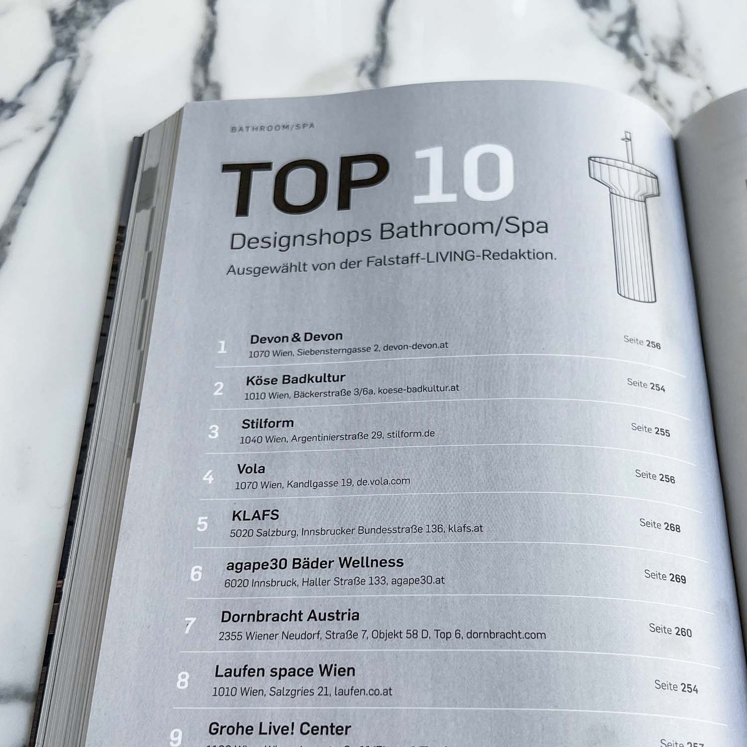 Stilform in Top 10 Designshops für Badezimmer